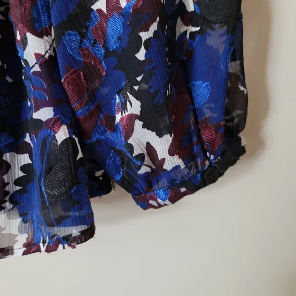 Whistles Women's Multicolour Floral Williamsburg Jacquard Long Sleeve Blouse Top - Picture 8 of 10